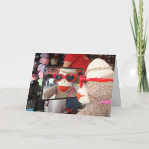 Cartes Pour Fêtes Annuelles Ernie the Sock Monkey Valentine's Day Card