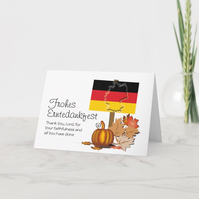Cartes Pour Fêtes Annuelles Erntedankfest | Allemand THANKSGIVING (Devant)