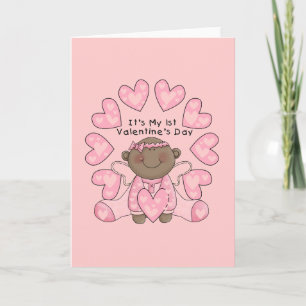 Cartes Pour Fêtes Annuelles Ęrs Valentines de fille - Afro-américain