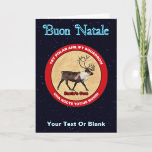 Cartes Pour Fêtes Annuelles Escadron du renne de Père Noël - Buon Natale