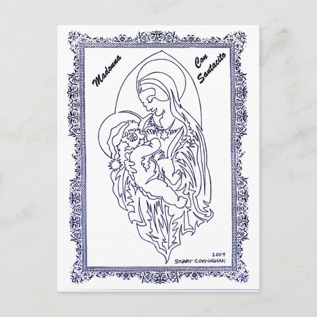 Cartes Pour Fêtes Annuelles Escroquerie Santacito de Madonna (Devant)