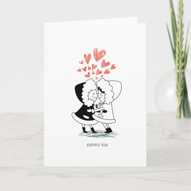 Cartes Pour Fêtes Annuelles Eskimo Kiss (Devant)