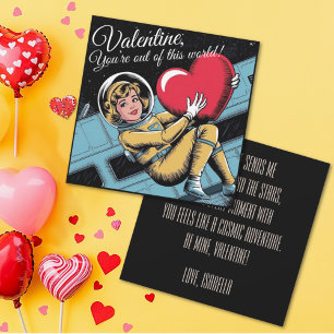 Cartes Pour Fêtes Annuelles Espace Rétro Saint-Valentin Tu es hors de ce monde