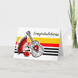 Cartes Pour Fêtes Annuelles Espagne Souvenirs Classic Congrats Paysage de text