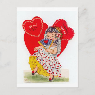 Cartes Pour Fêtes Annuelles Espagne vintage Senorita Valentine