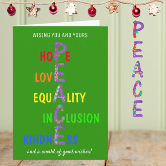 Cartes Pour Fêtes Annuelles Espoir, Amour, Égalité, Inclusion, Douceur, Paix
