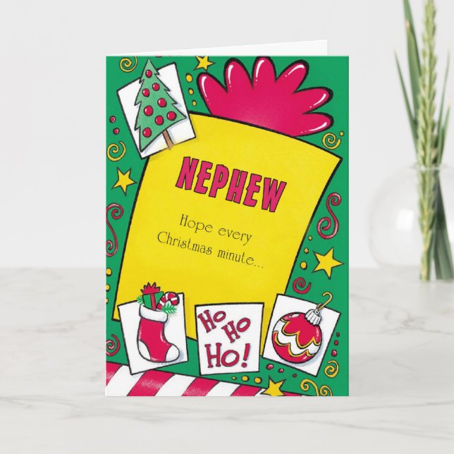 Cartes Pour Fêtes Annuelles Espoir de neveu chaque minute de Noël… (Devant)