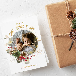 Cartes Pour Fêtes Annuelles Espoir élégant Paix Joie 1 Photo Vacances