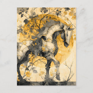 Cartes Pour Fêtes Annuelles Esprit Botanique Vintage Cheval Blanc Fleurs Vigne