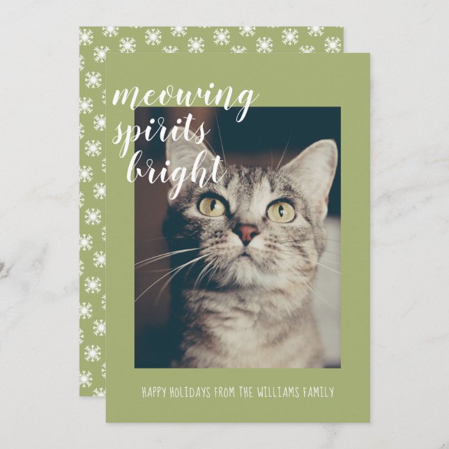 Cartes Pour Fêtes Annuelles Esprits qui miaulez, illuminez vos photos de chats (Devant / Derrière)