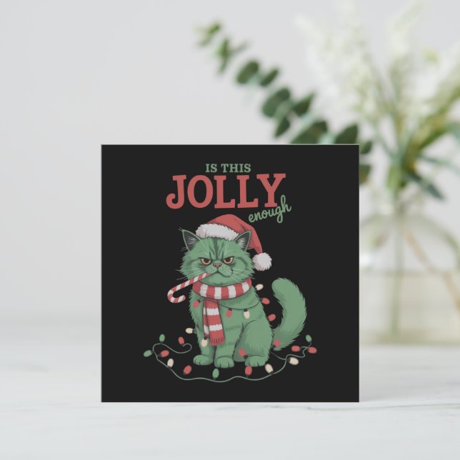 Cartes Pour Fêtes Annuelles Est-ce Assez Joyeux Fête de Noël du Chat Mignon  (Debout devant)