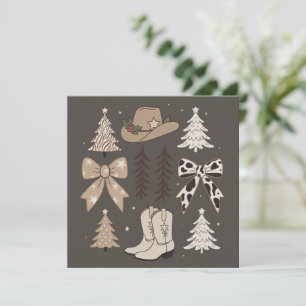 Cartes Pour Fêtes Annuelles Esthétique de rodéo de pays de cow-boy de Noël occ