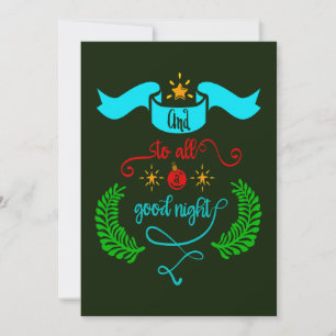 Cartes Pour Fêtes Annuelles Et À Tous Bonne Nuit Noël, Typographie, ZSG
