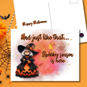 Cartes Pour Fêtes Annuelles Et Comme Cette Saison Éffrayante Est Ici Witch