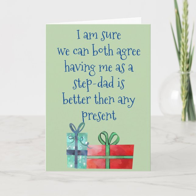 Cartes Pour Fêtes Annuelles Étape-Papa À Étape-Fils Fille-Étape Noël Drôle (Devant)