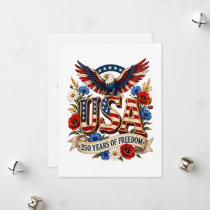 Cartes Pour Fêtes Annuelles États-Unis 250 ans de liberté