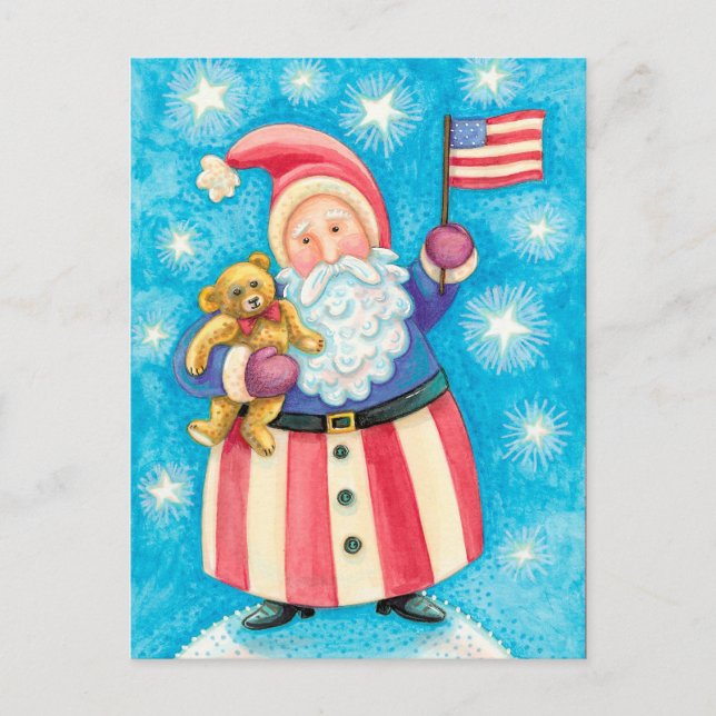 Cartes Pour Fêtes Annuelles États-Unis de Santa Claus Christmas (Devant)