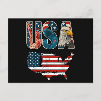Cartes Pour Fêtes Annuelles Etats-Unis Patriotique 4 juillet Amérique Drapeau