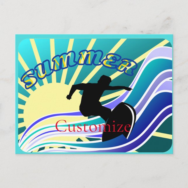 Cartes Pour Fêtes Annuelles Été Surf Fun Thunder_Cove (Devant)