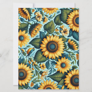 Cartes Pour Fêtes Annuelles Été/tournesol/oiseau