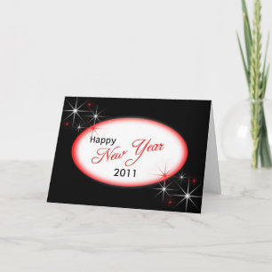 Cartes Pour Fêtes Annuelles Étincelle rouge de noir de nouvelle année, 2011