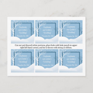 Cartes Pour Fêtes Annuelles Étiquettes préférées Noël Bleu Hiver