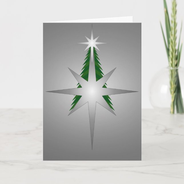 Cartes Pour Fêtes Annuelles Étoile de Bethléem pour sapin de Noël (argent) (Devant)