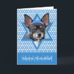 Cartes Pour Fêtes Annuelles Étoile de David de Hanoukka - chiwawa<br><div class="desc">Ce qui pourrait faire dire Hanoukka heureux plus d'amusement qu'ayant ce chien de chiwawa porter un Yamaka entouré par l'étoile de David. Cette conception lunatique de vacances sera sûre d'enchanter vos amis et famille aussi bien que d'autres amoureux de les chiens. Cette conception est disponible dans plus de 100 Races...</div>