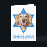 Cartes Pour Fêtes Annuelles Étoile de David de Hanoukka - golden retriever -<br><div class="desc">Ce qui pourrait faire dire Hanoukka heureux plus d'amusement qu'ayant ce chien de golden retriever porter un Yamaka entouré par l'étoile de David. Cette conception lunatique de vacances sera sûre d'enchanter vos amis et famille aussi bien que d'autres amoureux de les chiens. Cette conception est disponible dans plus de 100...</div>