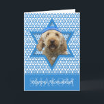 Cartes Pour Fêtes Annuelles Étoile de David de Hanoukka - GoldenDoodle<br><div class="desc">Ce qui pourrait faire dire Hanoukka heureux plus d'amusement qu'ayant ce chien de GoldenDoodle porter un Yamaka entouré par l'étoile de David. Cette conception lunatique de vacances sera sûre d'enchanter vos amis et famille aussi bien que d'autres amoureux de les chiens. Cette conception est disponible dans plus de 100 Races...</div>