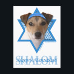 Cartes Pour Fêtes Annuelles Étoile de David de Hanoukka - Jack Russell Terrier<br><div class="desc">Ce qui pourrait faire dire Hanoukka heureux plus d'amusement qu'ayant ce chien de Jack Russell Terrier porter un Yamaka entouré par l'étoile de David. Cette conception lunatique de vacances sera sûre d'enchanter vos amis et famille aussi bien que d'autres amoureux de les chiens. Cette conception est disponible dans plus de...</div>
