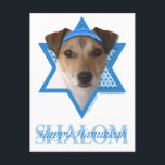 Cartes Pour Fêtes Annuelles Étoile de David de Hanoukka - Jack Russell Terrier<br><div class="desc">Ce qui pourrait faire dire Hanoukka heureux plus d'amusement qu'ayant ce chien de Jack Russell Terrier porter un Yamaka entouré par l'étoile de David. Cette conception lunatique de vacances sera sûre d'enchanter vos amis et famille aussi bien que d'autres amoureux de les chiens. Cette conception est disponible dans plus de...</div>