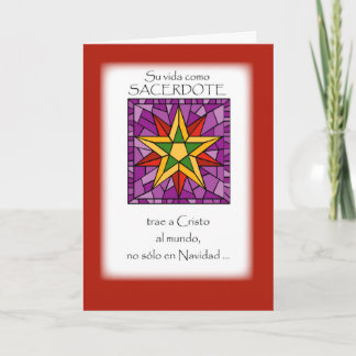 Cartes Pour Fêtes Annuelles Étoile de Noël de prêtre, espagnole