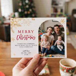 Cartes Pour Fêtes Annuelles Étoile de Noël Photo d'arche moderne de Noël