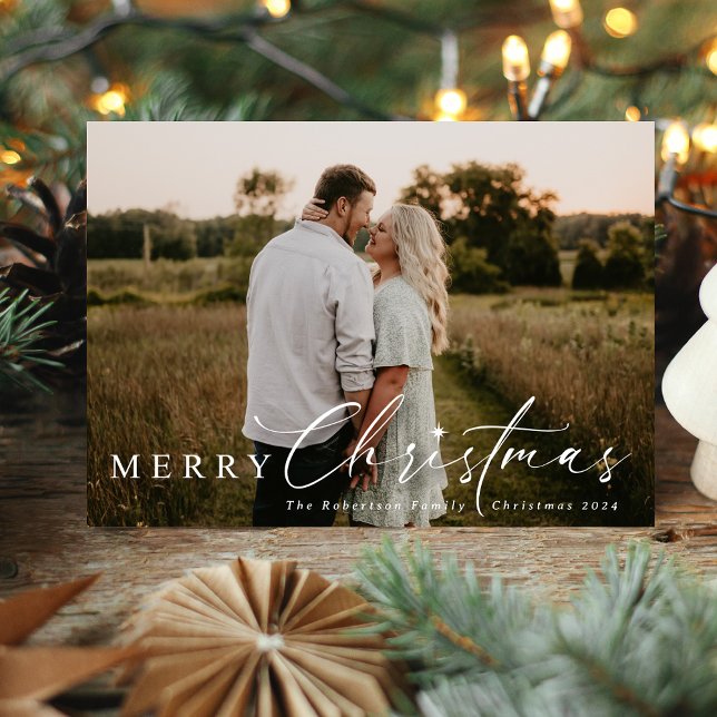 Cartes Pour Fêtes Annuelles Étoile de Noël religieuse moderne (Simple & Modern Religious Christmas Card with Star of Bethlehem)