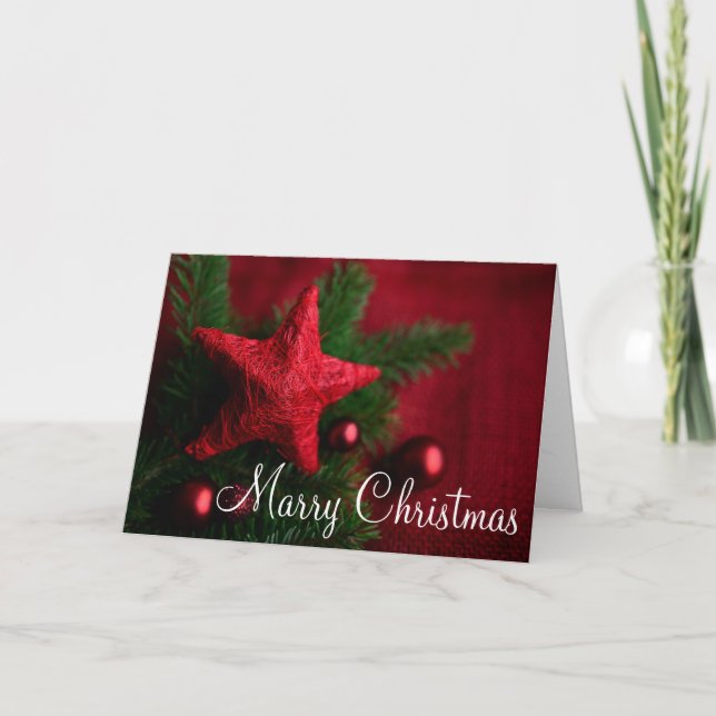 Cartes Pour Fêtes Annuelles Étoile de Noël rouge décorative Joyeux Noël (Devant)