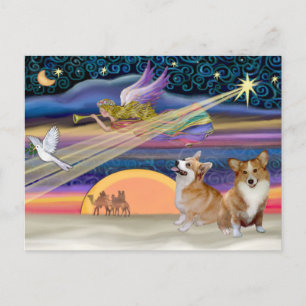Cartes Pour Fêtes Annuelles Étoile de Noël - Welsh Corgi (deux)