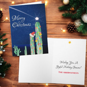 Cartes Pour Fêtes Annuelles Étoile Filante Cactus Personnalisé Southwest