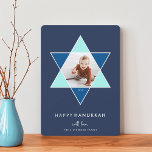 Cartes Pour Fêtes Annuelles Étoile mosaïque | Hanoukka Photo<br><div class="desc">Élégant et moderne Hanoukka carte photo présente un ensemble photo préféré dans une Star of David accentué de tons bleus brillants pour un effet de mosaïque unique, sur un arrière - plan de marine riche. "Happy Hanoukka" apparaît sous les lettres blanches modernes et propres. Personnalisez avec vos noms le long...</div>