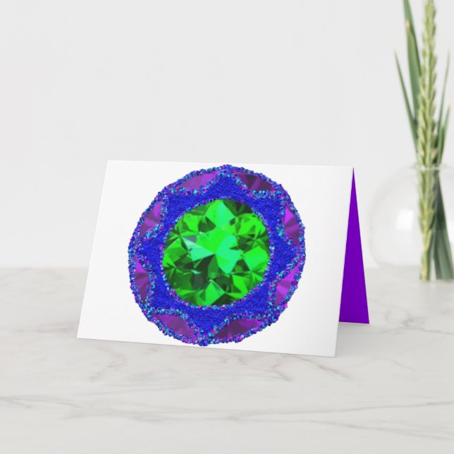 Cartes Pour Fêtes Annuelles Étoile scintillante à 8 branches pour l'Aïd (Devant)