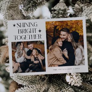 Cartes Pour Fêtes Annuelles Étoiles brillantes Blanc Multi Photo Holiday