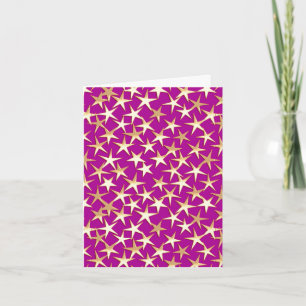 Cartes Pour Fêtes Annuelles étoiles d'or sur améthyste violet