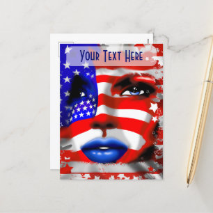 Cartes Pour Fêtes Annuelles Étoiles et rayures Boucles de ceinture Portrait de