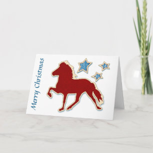 Cartes Pour Fêtes Annuelles Étoiles islandaises de cheval Joyeux Noël