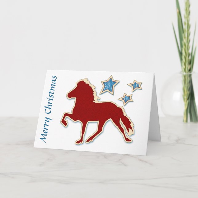 Cartes Pour Fêtes Annuelles Étoiles islandaises de cheval Joyeux Noël (Devant)