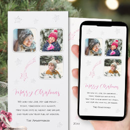 Cartes Pour Fêtes Annuelles Étoiles roses dessinées à la main Hiver 3 Photo No