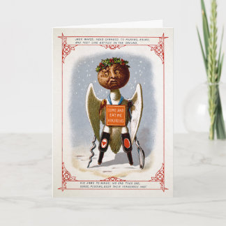 Cartes Pour Fêtes Annuelles Étrange ange de pudding de Noël victorien vintage
