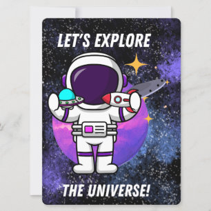 CARTES POUR FÊTES ANNUELLES ÉTRANGER, UNIVERS, FUSÉE, PLANÈTE ET ASTRONAUTES