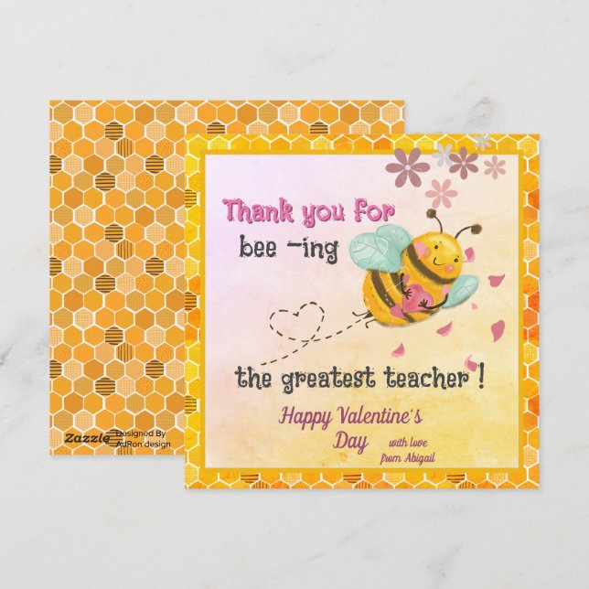 Cartes Pour Fêtes Annuelles Être la plus grande journée des enseignants Valent (Devant / Derrière)