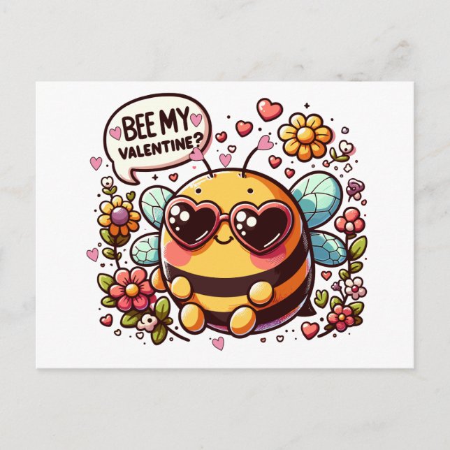 Cartes Pour Fêtes Annuelles Être ma Saint-Valentin ? - Charmante abeille pour  (Devant)